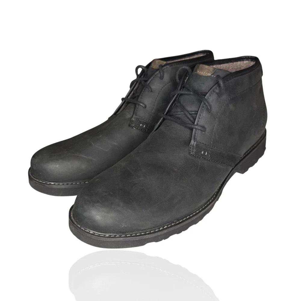 Dunham RevDash Leather Chukka Boots Black 15 D Lace Up Waterproof‎ Shoes